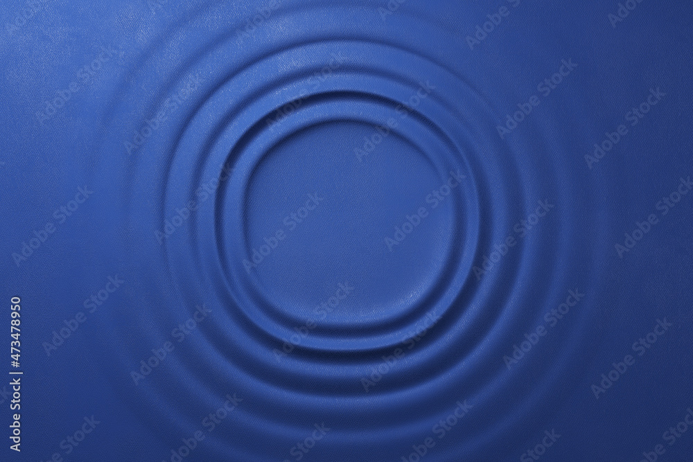 Aufkleber creative blue leather circle background with mock up place for product. presentation and design conc