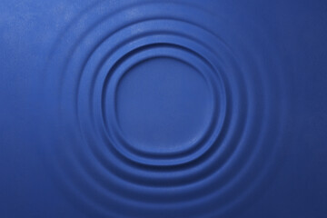 Creative blue leather circle background with mock up place for product. Presentation and design concept. 3D Rendering.