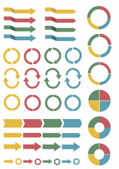 イラスト素材：付箋型の矢印や円グラフなど、ビジネス等に活用できる矢印セット