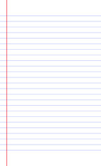 Graph paper. Printable striped grid paper with color horizontal lines. Geometric pattern for school, textures, notebook, diary. Realistic lined paper blank size Legal on transparent background