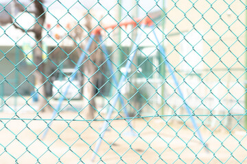 【住宅街】公園のフェンス【背景】