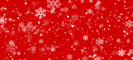 Christmas  snowflakes Snow red background 
