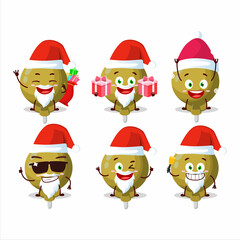 Santa Claus emoticons with yellow lolipop wrapped cartoon character