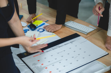 business team creative person are meeting at office to work about marketing plan idea discussion