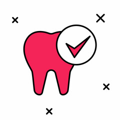 Filled outline Tooth icon isolated on white background. Tooth symbol for dentistry clinic or dentist medical center and toothpaste package. Vector