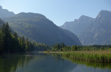 Fototapeta na wymiar Kajaktour am Almsee; Österreich 