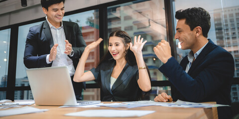 business team creative person are meeting at office to work about marketing plan idea discussion