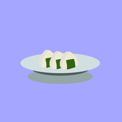 Onigiri Cartoon Flat Vector Illustration