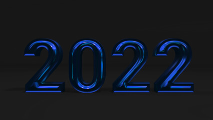 3D render of the number of New Year. 2022 new year background