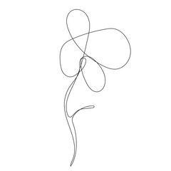 Flower. One line. Vector clip art