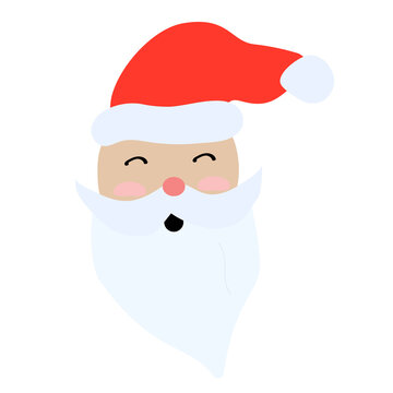 Santa Claus on a white background. Christmas picture. Head. Isolated object. Vector. Illustration. Face.