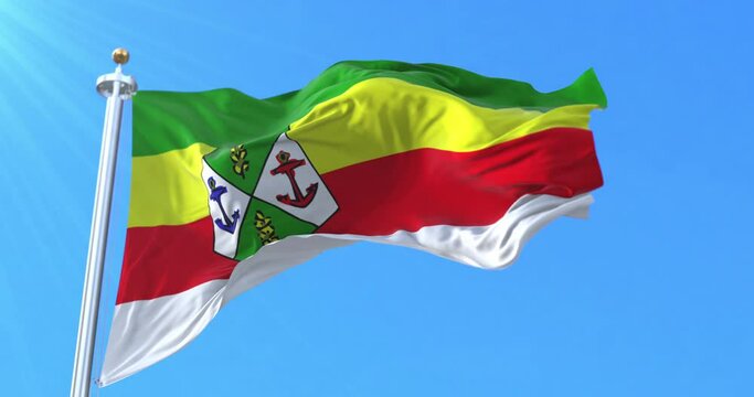 Flag of Grand Casablanca in Morocco. Loop