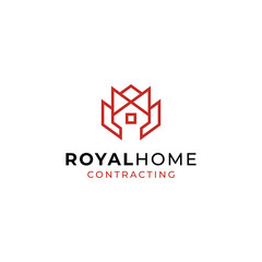 letter M home logo vector icon illustration simple style for your business