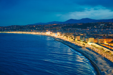 Picturesque view of Nice, France in the evening