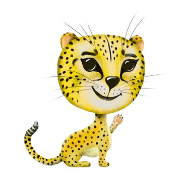 cheetah cub in spots illustration digital