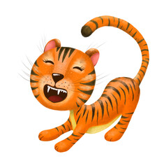 Fototapeta na wymiar illustration digital baby tiger
