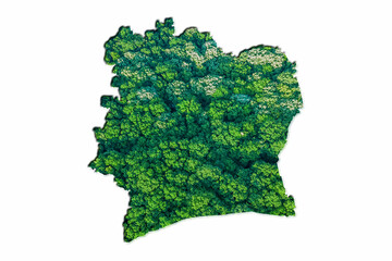 Green Forest Map of Ivory Coast