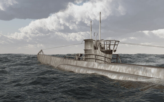 Deutsches Unterseeboot aus dem zweiten Weltkrieg
