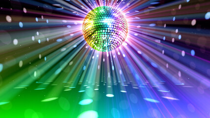 Mirror Ball Disco Lights Club Dance Party Glitter Background