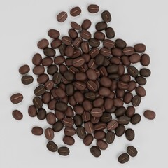 Realistic 3D Render of Coffee Beans