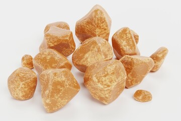 Realistic 3D Render of Gallstones