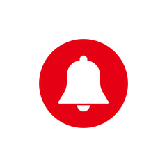bell icon vector illustration sign with red background