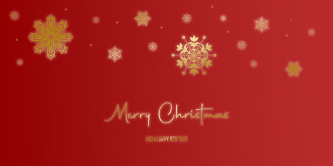 Fototapeta na wymiar Merry Christmas with a red background