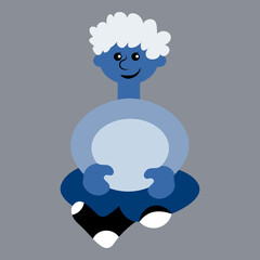 a man sitting cross his legs - a picture on the avatar of a site or blog, a child, a boy. Design element