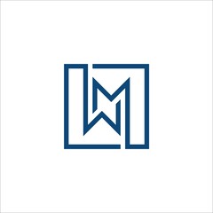 Letter MM Square Logo Vector