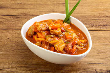 Meat goulash with vegetables