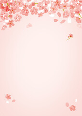 ピンクの桜フレーム春のバナーやチラシにピッタリ！