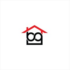 letter b g logo vector template house