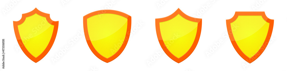 Wall mural shield icon. vector illustration. set of abstract shield symbols on white background