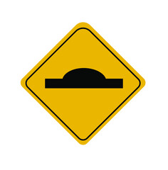 Speed hump road icon, speed hump road sign warning isolated on white background. vector illustration 