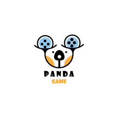 panda game logo face vector design illustration
