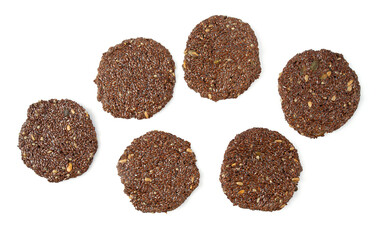 flaxseed crackers isolated on white background