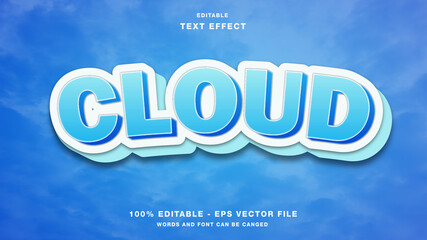 Cloud 3D Editable Text Effect