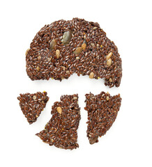 flaxseed crackers isolated on white background
