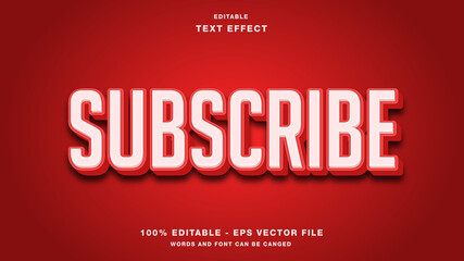 Subscribe Editable Text Effect