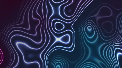 Blue purple neon glowing liquid waves abstract background