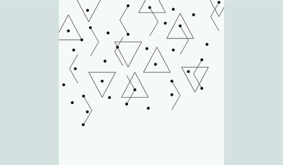 Simple pattern from triangles of lines and black dotes
