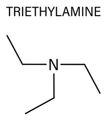 Triethylamine organic base molecule. Skeletal formula.	