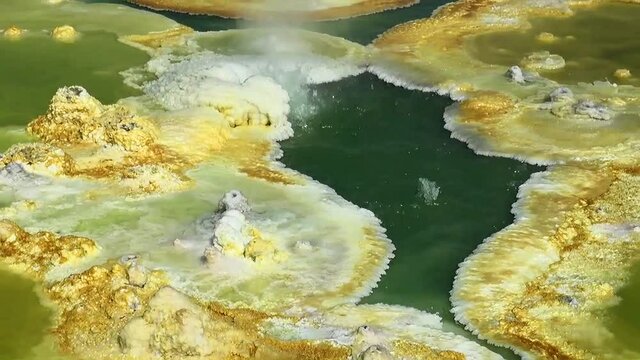 Inside the explosion crater of Dallol volcano, Danakil Depression, Ethiopia