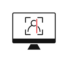 Face id and pc, vector illustration. Flat Design