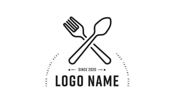 Restaurant food logo and icon branding vector design template