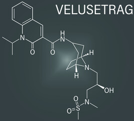 Velusetrag gastroparesis drug molecule. Skeletal formula.	