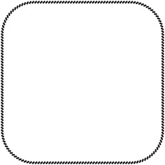 Straight yarn or rope rounded rectangle as border of frame in marine illustration