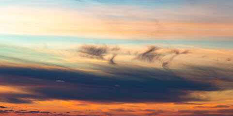 Beautiful sunset sky. Natural background.