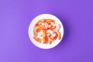 Fototapeta na wymiar shrimp food boiled prawn seafood meal pescetarian diet shrimps snack on the table copy space food background rustic