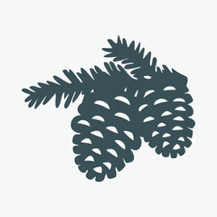 Pine Pinecone tree quality vector illustration cut